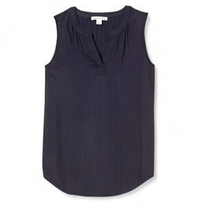 *NWT* Amazon Essentials Women's Sleeveless Navy V-Neck Woven Shirt - Size XXL